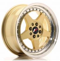 LLANTA JR Wheels JR6 16x7 ET35 4x100/114 Gold w/Machined Lip JAPAN RACING