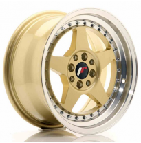 LLANTA JR Wheels JR6 16x8 ET30 4x100/114 Gold w/Machined Lip JAPAN RACING