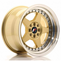 LLANTA JR Wheels JR6 16x9 ET20 4x100/108 Gold w/Machined Lip JAPAN RACING