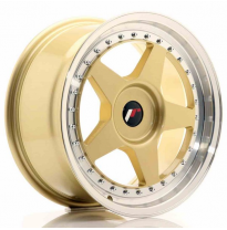LLANTA JR Wheels JR6 17x8 ET35 BLANK Gold w/Machined Lip JAPAN RACING