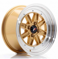 LLANTA JR Wheels JR31 15x7.5 ET20 4x100 Gold w/Machined Lip JAPAN RACING