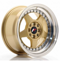 LLANTA JR Wheels JR6 15x8 ET25 4x100/108 Gold w/Machined Lip JAPAN RACING