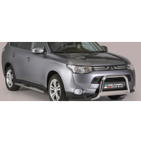 Defensa Delantera Acero Inox Homologacion Ec Mitsubishi Outlander 13&gt; Medium Bar Acero Inox Diametro 63