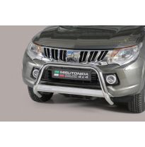 Defensa Delantera Acero Inox Mitsubishi L200 D.C. 15- - Diametro 63mm - Homologacion Ce