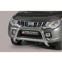 Defensa Delantera Acero Inox Mitsubishi L200 D.C. 15- - Diametro 76mm - Homologacion Ce