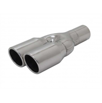 Salida Escape Novus Typ:2 X 76mm Sr-Design Y-Endrohr /  350mm / 58mm Anschluss / Eingerollte Variante