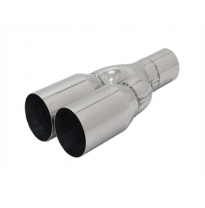 Salida Escape Novus Typ:2 X 76mm Rl-Design Y-Endrohr /  350mm / 58mm Anschluss / Scharf Geschnittene Variante