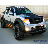 Toma de aire de capó unidireccional compatible con Volkswagen Amarok MK1 2010-2022 y Nissan Navara D40 2005-2010 - Negro brillan