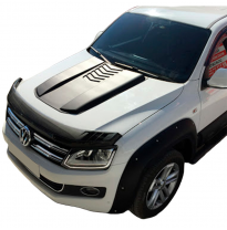 Toma de aire de capó unidireccional compatible con Volkswagen Amarok MK1 2010-2022 y Nissan Navara D40 2005-2010 - Negro mate