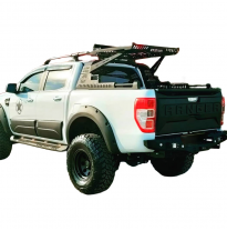 Cubierta de portón trasero Oneway adecuada para Ford Ranger T6/T7/T8 2012-2022 - Versión 2 - Negro mate