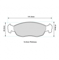 Pastillas de freno PBS PRORACE DELANTERAS CITROËN Saxo 1.6 16V KW:87 Año: 1996 &gt; 2002