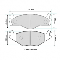 Pastillas de freno PBS PROTRACK DELANTERAS SEAT Ibiza II 1.8 i KW:66 Año: 1993 &gt; 1999