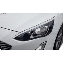 RDX Pestañas de faros para FORD Focus 4 DEH (2018-2022) Light Brows Conjunto para ambos lados. Fabricado en plástico PUR/ABS. In
