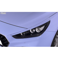 RDX Pestañas de faros para HYUNDAI i30 PD PDE (2017-2021) Light Brows Conjunto para ambos lados. Fabricado en plástico PUR/ABS.