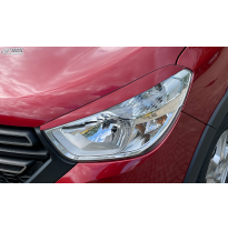 RDX Pestañas de faros para DACIA Lodgy &amp; Dokker SD (2012-2022) Light Brows Conjunto para ambos lados. Fabricado en plástico PUR/