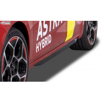 Faldones laterales RDX para OPEL Astra L &quot;Slim&quot; Conjunto para ambos lados. Fabricado en plástico ABS. Negro de alto brillo. Incl