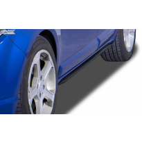 Faldones laterales RDX para DACIA Sandero 1 (SD/SDR) &quot;Slim&quot; Conjunto para ambos lados. Fabricado en plástico ABS. Negro de alto