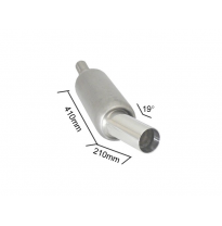 Escape Universal Acero Inox Con Salida Redonda 90 Mm Sport Line - Tubo De Entrada 46/51mm Para Soldar - Cola Inclinada 19°