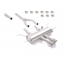 Tramo intermedio grupo N en acero inox + Silencioso trasero en acero inox con salidas redondas 2x114 mm Sport Line</p>
 Con valv