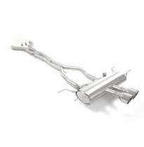 Tramo intermedio grupo N en acero inox + Silencioso trasero grupo N en acero inox con salidas redondas 2x114 mm Sport Line</p>