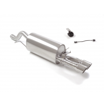 Silencioso trasero en acero inox con salidas redondas 2x90 mm Sport Line  
 con valvula integradas.Las válvula es accionada medi
