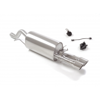 Silencioso trasero en acero inox con salidas redondas 2x90 mm Sport Line  
 Con válvula integrada. La válvula es accionada media