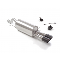 Silencioso trasero en acero inox con salidas redondas 2x90 mm Carbon Shot </p>
 Con válvula integrada. La válvula es accionada m