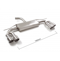 Silencioso trasero doble en acero inox con salidas redondas 2 / 102 mm Sport Line asimetricas</p>
 Línea con diámetro mejorado 6