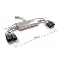 Silencioso trasero doble en acero inox con salidas redondas 2 / 102 mm Sport Line Black asimetricas</p>
 Línea con diámetro mejo