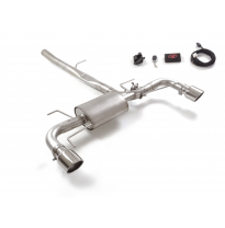 Silencioso trasero doble en acero inox con salidas redondas 114 mm Sport Line</p>
 con válvula eléctrica integrada. El control d