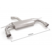 Silencioso trasero doble en acero inox con salidas redondas 102 mm Sport Line  </p>
 Línea con diámetro mejorado 70 mm
 
 CON HO