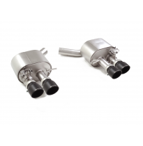 Silencioso trasero doble en acero inox con salidas redondas 2 / 102 mm Sport Line Black asimetricas</p>
 con valvulas integradas