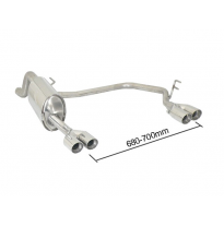 Escape Trasero Doble Acero Inox Salidas Redondas 2x70 Mm Sport Line Asimetricas - Modificación Del Parachoques Original - Añ