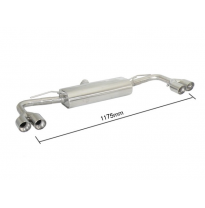 Escape Trasero Doble Acero Inox Salidas Redondas 2x80 Mm Sport Line Asimetricas - Modificación Del Parachoques Original
  Bm