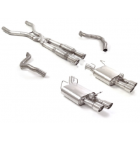 Tramo Intermedio Con Escape Acero Inox + Escape Trasero Doble Acero Inox Salidas Redondas 2x90 Mm Sport Line Asimetricas