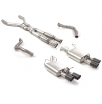 Tramo Intermedio Con Escape Acero Inox + Escape Trasero Doble Acero Inox Salidas Redondas 2x90 Mm Carbon Shot Asimetrica