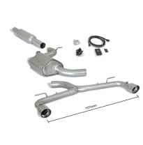 Escape Delantero Acero Inox + Tramo Intermedio Con Escape Acero Inox + Tramo Trasero Doble Acero Inox Salidas Redondas 1