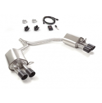 Escape Trasero Doble Acero Inox Salidas Redondas 2x90 Mm Carbon Shot Asimetricas 
 Con Válvulas Eléctricas Integradas Y Mand