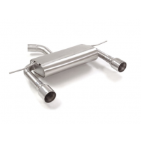 Silencioso trasero doble en acero inox con salidas redondas 102 mm 
 Línea con diámetro mejorado 70 mm
 
 CON HOMOLOGACION Audi