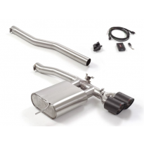 Silencioso trasero en acero inox con salidas redondas 2x100 mm Carbon Shot
 con válvula eléctrica integrada. El control de la vá