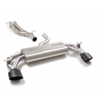 Tramo intermedio grupo N en acero inox + Silencioso trasero doble en acero inox con salidas ovaladas 152x102 mm Black 
 con valv