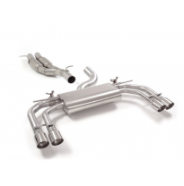 Tramo Intermedio Con Escape Acero Inox + Escape Trasero Doble Acero Inox Salidas Redondas 2x90 Mm Sport Line Asimetricas