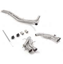 Tramo Intermedio Grupo N Acero Inox + Escape Trasero Doble Acero Inox Grupo N Salidas Redondas 2 X 102 Mm Sport Line Asimetr