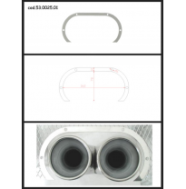 Protección Estética Acero Inox Ovalada Abierta
 Para Colas Redondas 2x70 Mm
 Universal Protecciones Estét View All Ragazzon