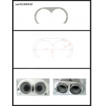 Protección Estética Acero Inox Ovalada Abierta
 Para Colas Redondas 2x70 Mm
 Universal Protecciones Estét View All Ragazzon