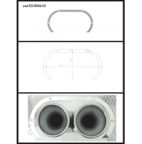 Protección Estética Acero Inox Ovalada Abierta
 Para Colas Redondas 2x80 Mm 
 Universal Protecciones Estét View All Ragazzon