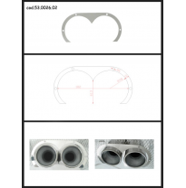 Protección Estética Acero Inox Ovalada Abierta
 Para Colas Redondas 2x80 Mm 
 Universal Protecciones Estét View All Ragazzon