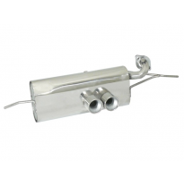 Silencioso Trasero Acero Inox Salidas Centrales Redondas 2x80 Mm
 Con Catalizador Metalico
 Es Necesario Reprogramar La Centrali