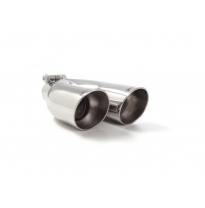 Cola Izquierda Redonda 2x70 Mm Sport Line Asimetricas Acero Inox Con Tubo De Entrada 50 Mm - Largura 225-240 Mm
  Universal Cola