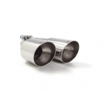 Cola Izquierda Redonda 2x80 Mm Sport Line Asimetricas Acero Inox Con Tubo De Entrada 50 Mm - Largura 225-240 Mm
  Universal Cola